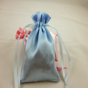 Satin bag with printed logo
