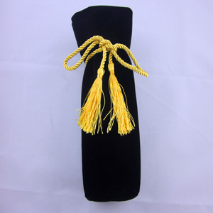 Custom Black Round Bottom Velvet Wine Bottle Bag