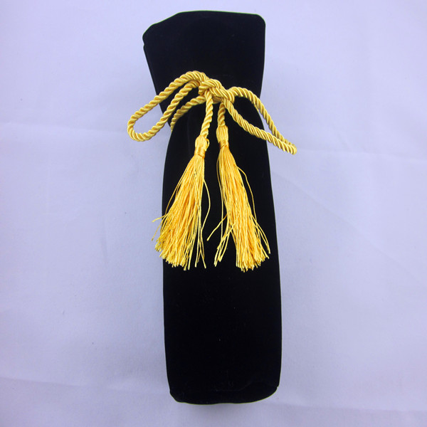 Custom Black Round Bottom Velvet Wine Bottle Bag