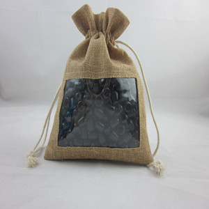 Factory directly jute bag with PVC clear window