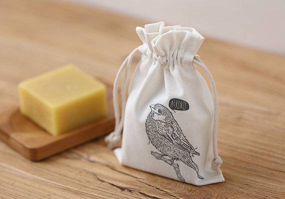 Wholesale Cotton Drawstring Soap Pouches